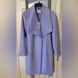 Cole Haan Lavender Women’s Belted Wrap Wool Coat